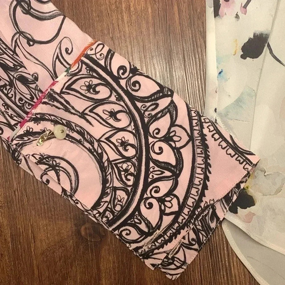 Robert Graham Silk Blouse French Cuff Long Sleeve Size Medium - Picture 6 of 10